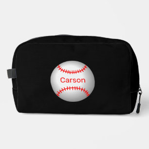 Personalized Baseball with Red Stitches  Dopp Kit