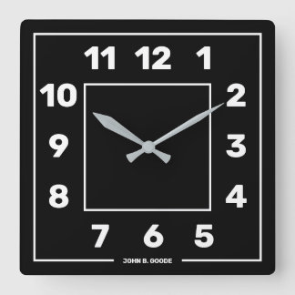 Personalized Basic Black  Square Wall Clock