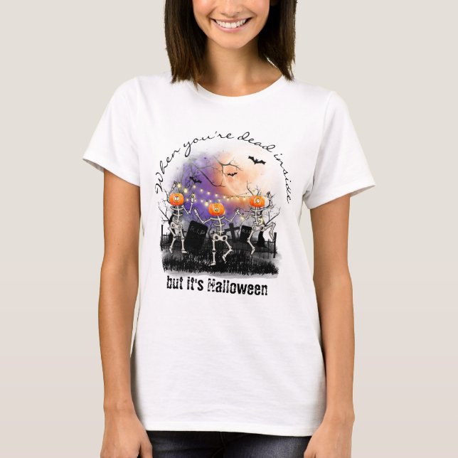 Personalized Basic Halloween Skeleton Cute T-Shirt (Front)