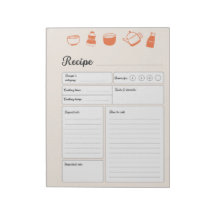 Personalized Basic Recipe Pages Notepad