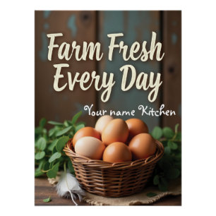 Personalized Basket of Eggs Rustic Sign