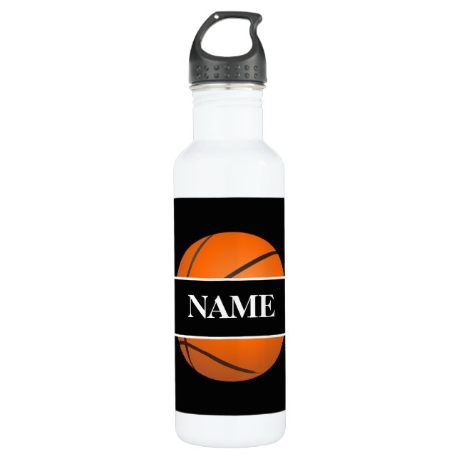 Personalized Basketball 24 OZ Water Bottle (Front)