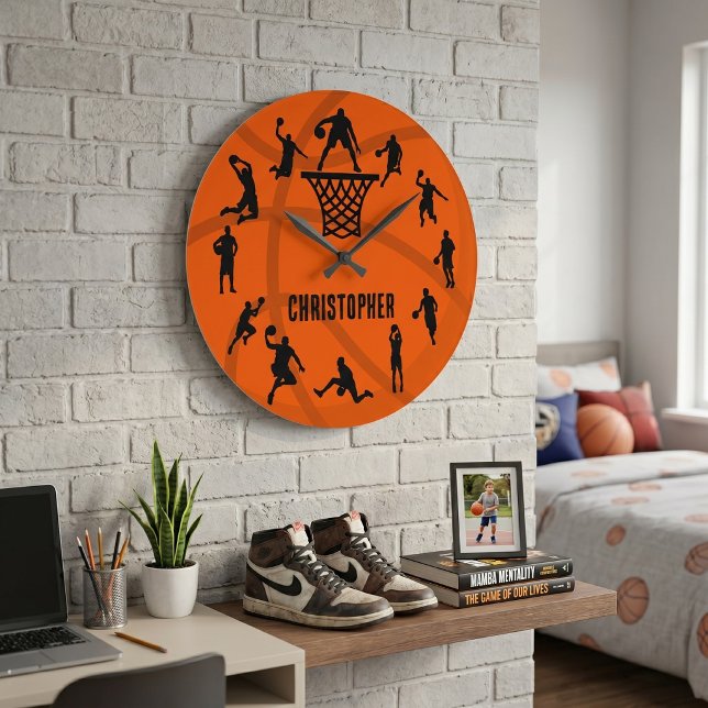 Personalized Basketball Action Large Clock (Creator Uploaded)