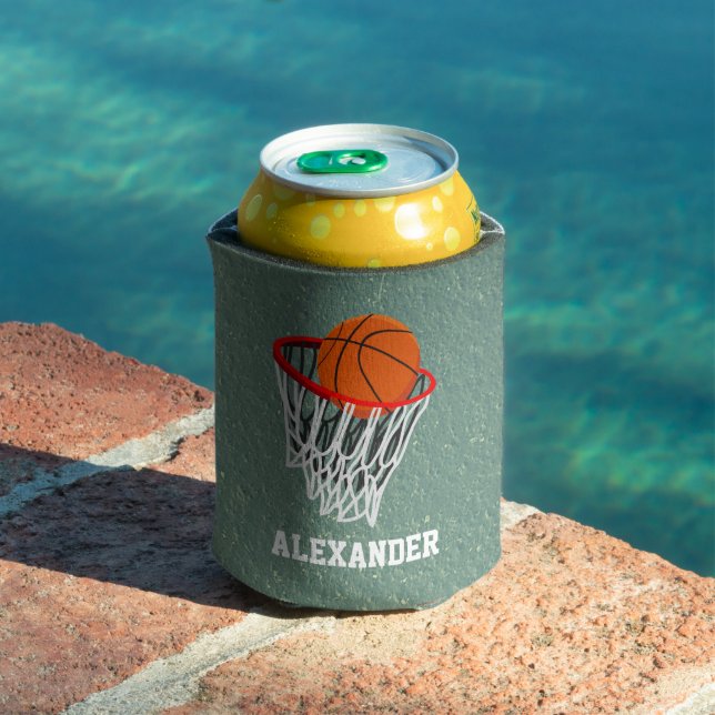 Personalized Basketball and Hoop Can Cooler (In Situ Pool)