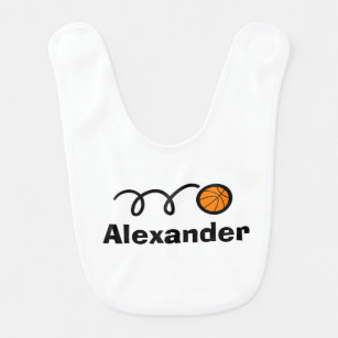 Personalized basketball baby bib with child's name
