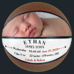 Personalized Basketball Baby Birth Announcement<br><div class="desc">Looking for a Special Way to Celebrate the Arrival of Your New Baby Boy or Girl? Our Custom Baby's Photo and Birth Stats Basketballs are Fully Functional and Make a Beautiful Display Piece in the Nursery as well as a Keepsake for the Newborns and Proud Parents. Each Basketball is personalized...</div>