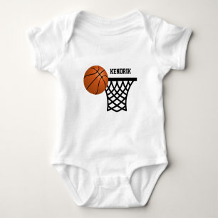 Personalized basketball baby bodysuit