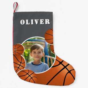 Personalized Basketball Ball Football Boy Photo  Small Christmas Stocking