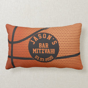 Personalized Basketball Bar Mitzvah Lumbar Pillow
