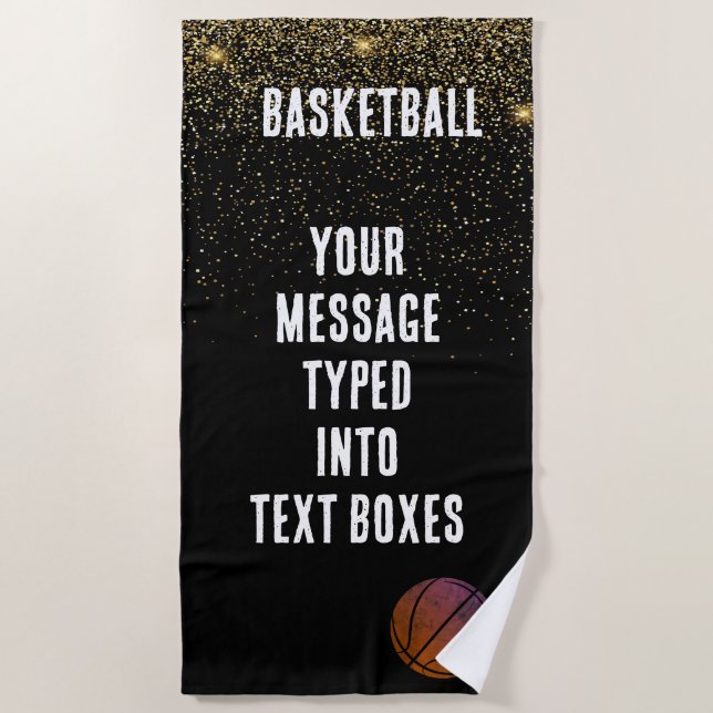 Personalized Basketball,Basketball Gift Ideas Beach Towel (Front)