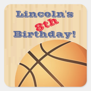 Personalized Basketball Birthday Party Stickers