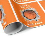 Personalized Basketball Birthday Wrapping Paper<br><div class="desc">Bball b-day design featuring slam dunk basketball and funny line.</div>