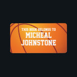 Personalized Basketball Book Plate Label<br><div class="desc">A simple and fun design for the basketball fan featuring a close up of a basketball. Add your own text to create a unique gift for family and friends - or even a treat for yourself! sgb01</div>