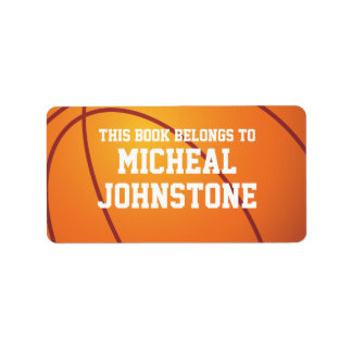 Personalized Basketball Book Plate Label