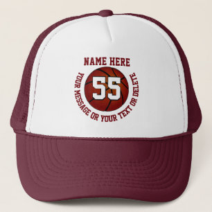 Personalized Basketball Cap Burgundy or Your