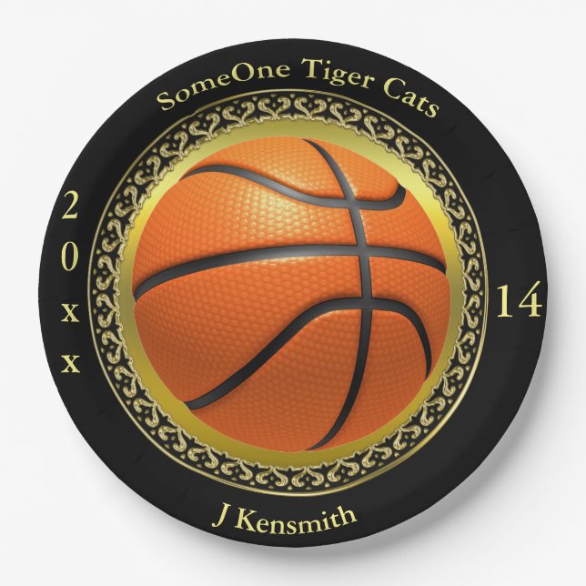 Personalized Basketball Champions League design Paper Plate (Front)