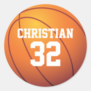 Personalized Basketball Classic Round Sticker