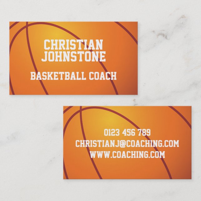 Personalized Basketball Coach Business Cards (Front/Back)