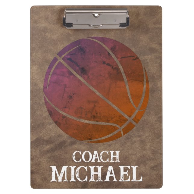 Personalized Basketball Coach Clipboard (Front)