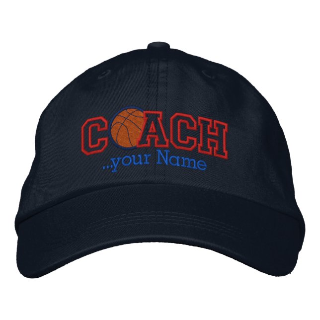 Personalized Basketball Coach for your name Embroidered Hat (Front)
