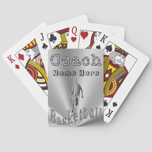 Personalized Basketball Coach Gifts Playing Cards (Back)