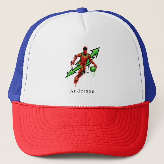 Personalized Basketball Coach Summer Trucker Hat  (Front)