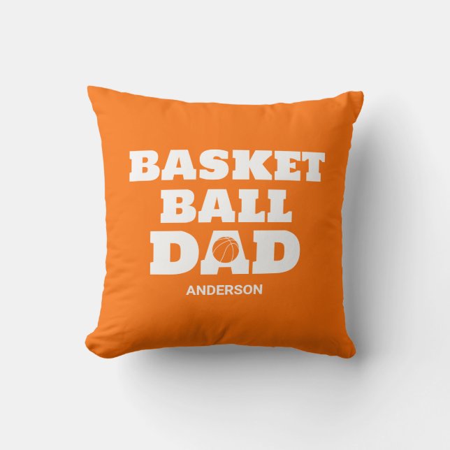 Personalized Basketball Dad Father's Day Throw Pillow (Front)