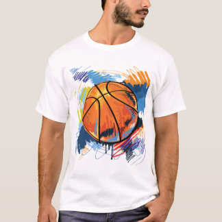 Personalized Basketball Doodle Illustration T-shir T-Shirt