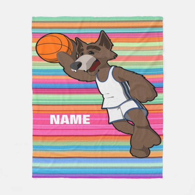 Personalized Basketball Fleece Blanket (Front)