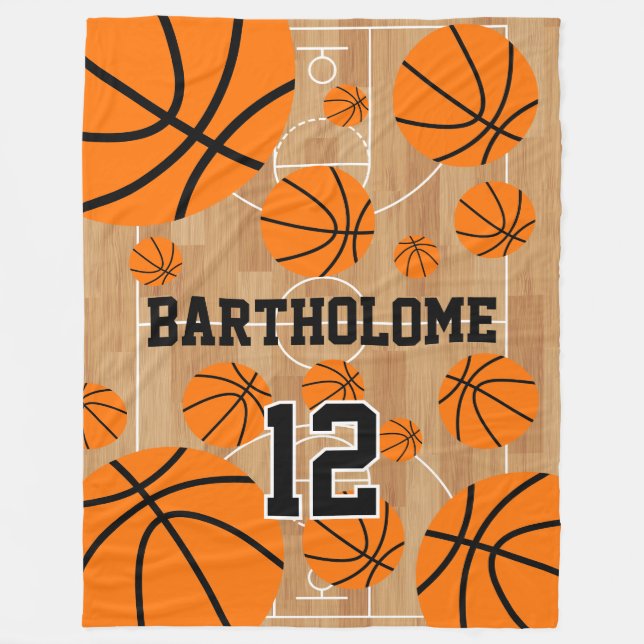 Personalized Basketball Fun Boy  Fleece Blanket (Front)