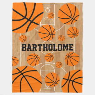 Personalized Basketball Fun Boy Fleece Blanket