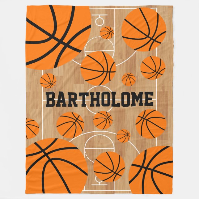 Personalized Basketball Fun Boy  Fleece Blanket (Front)