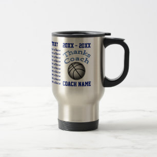 Personalized Basketball Gifts for Coach 5 Text Box Travel Mug