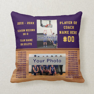 Personalized Basketball Gifts for Players, Coaches Throw Pillow