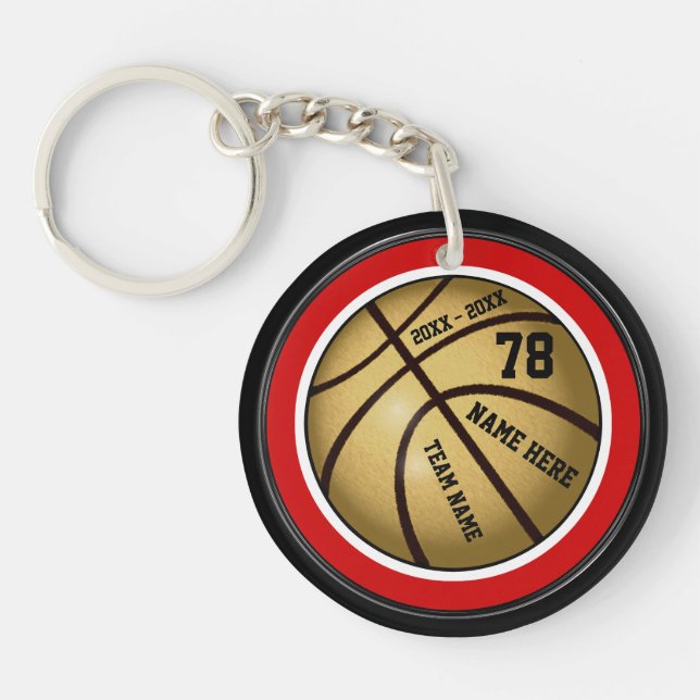 Personalized Basketball Gifts for Seniors or Team Keychain (Front)