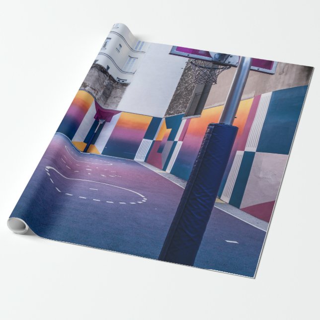 personalized basketball gifts wrapping paper (Unrolled)