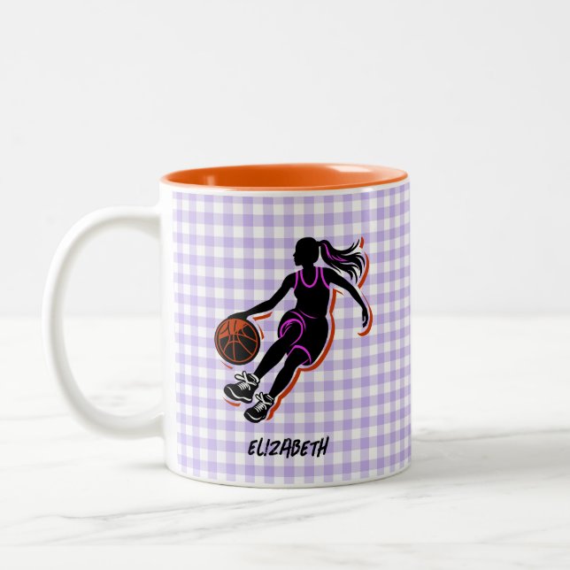 Personalized Basketball Girl Coffee Mug (Left)