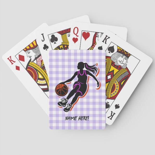 Personalized Basketball Girl Playing Cards (Back)