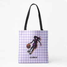 Personalized Basketball Girl Tote Bag