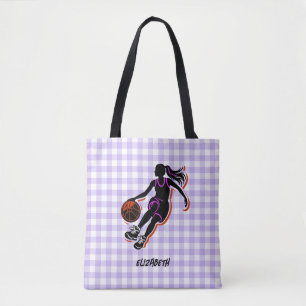 Personalized Basketball Girl Tote Bag