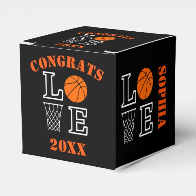 Personalized Basketball Hoops, Basketball Player  Favor Box (Front Side)