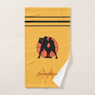Personalized Basketball Initial Player Coach Name Hand Towel