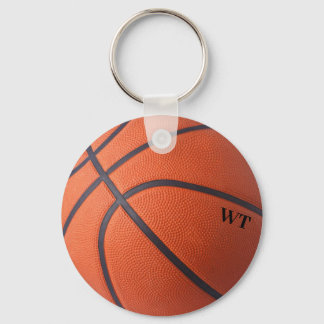 Personalized basketball initials keychain