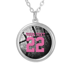 Personalized basketball jersey number necklace