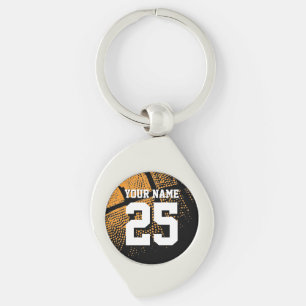 Personalized basketball jersey number premium keychain