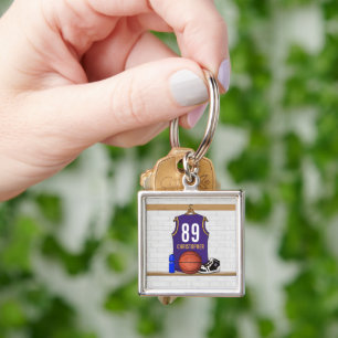 Personalized  Basketball Jersey (PG) Keychain