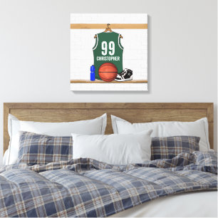 Personalized Basketball Jersey Wrapped Canvas