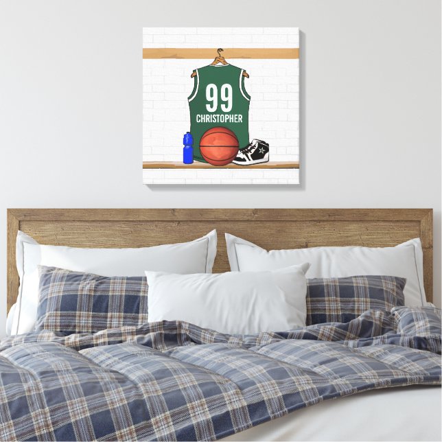Personalized Basketball Jersey Wrapped Canvas (Insitu(Bedroom))