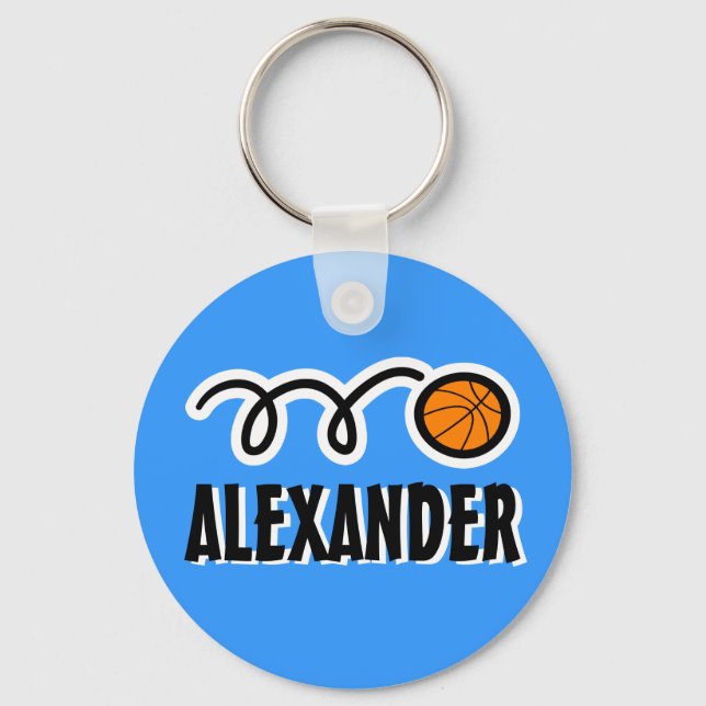 Personalized basketball keychain for kids name (Front)