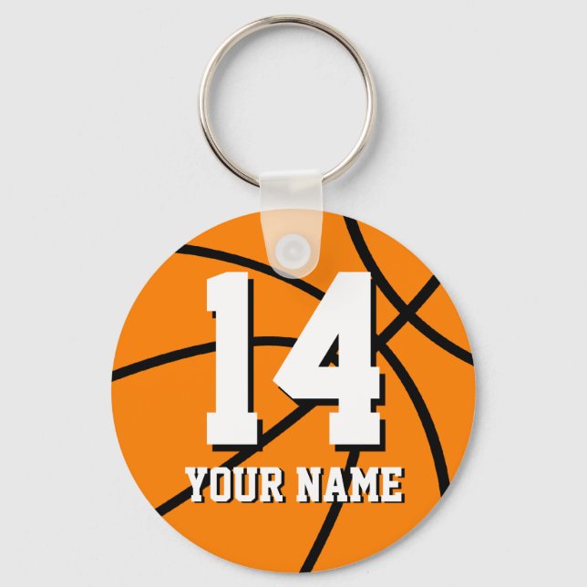 Personalized basketball keychain | name and number (Front)